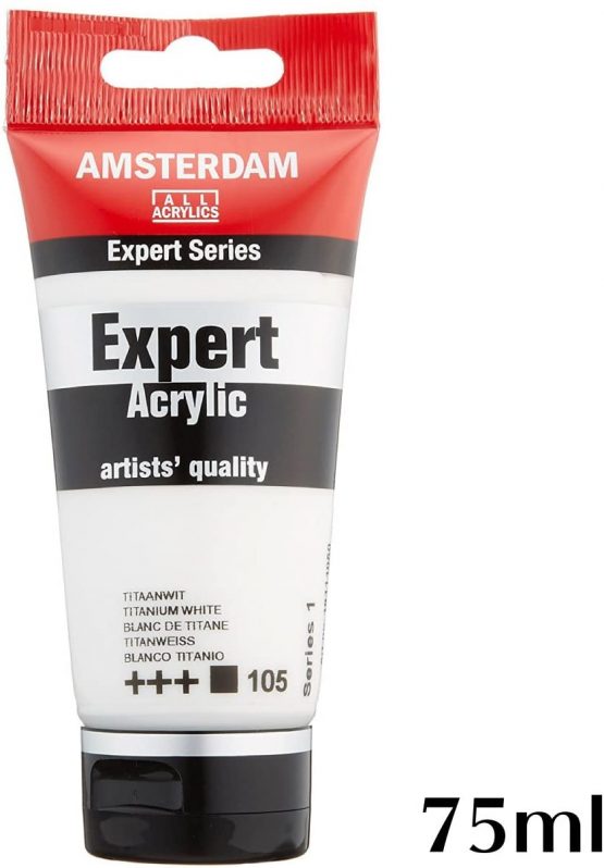 Amsterdam Expert Series Acrylic Tube 75ML TITANIUM WHITE (105) Series 1 - Image 3