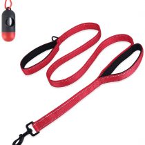 Belababy Medium Dog Leash, 5ft Double Handles Dog Lead, Heavy Duty Strong Nylon Reflective Dog Leash, 1.5m Leash Perfect for Large Medium or Small Dog