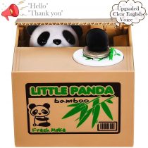 LUFENG Panda Money Box, Piggy Bank for Kids/Adults, Automatic Stealing Coin Money Bank with Upgraded Clear English Voice (Panda)