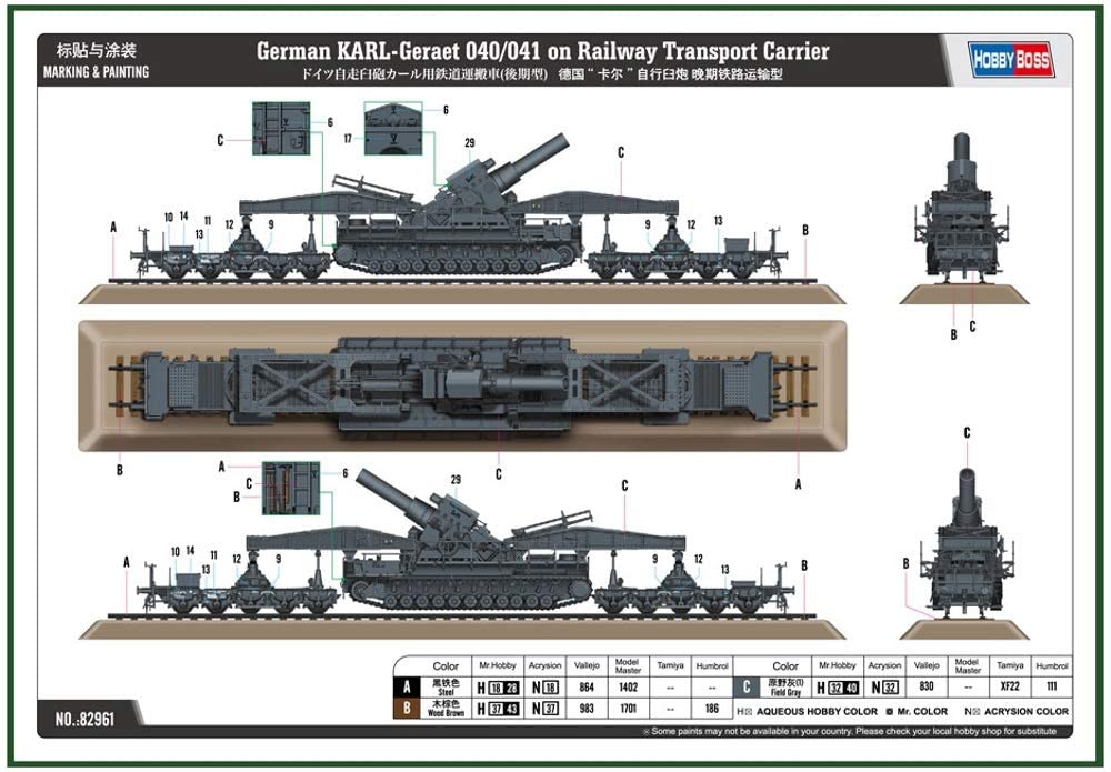 Hobbyboss 1: 72 - Karl Geraet 040/041 On Railway Transport, Mehrfarbig, Mittel - Image 3