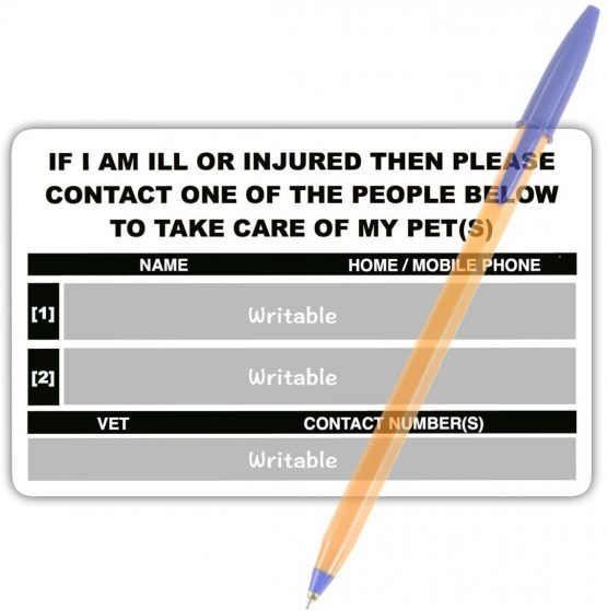 ICECARD PET Home Alone PREMIUM Card Pack - Wallet size card with WRITABLE reverse for Contact Details of Friends, Family or Neighbours who will look after you pets if you are ill or injured - Image 3