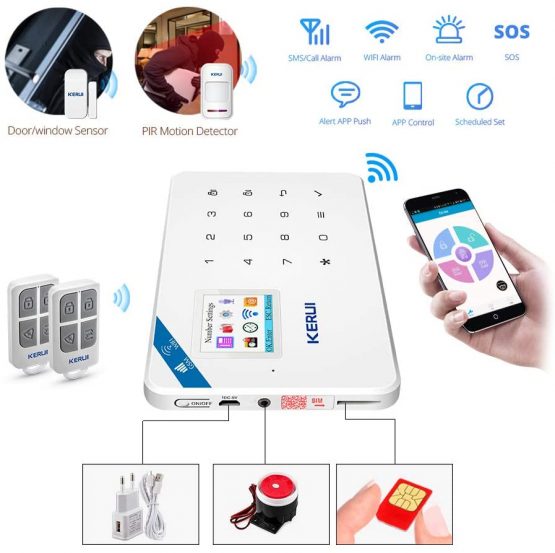 KERUI W18 Only 2.4G WIFI+GSM Wireless Smart Burglar Security Alarm System DIY Kit for Home Apartment Business,Remote APP Control,Auto Dial External Siren,Not Compatible Google & Alexa - Image 2