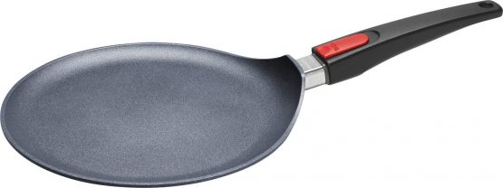 Wool 1226DPI Diamond Lite cast crepe pan, induction, includes a crepe spreader and a flipper, flat, with a removable handle, diameter 26 cm