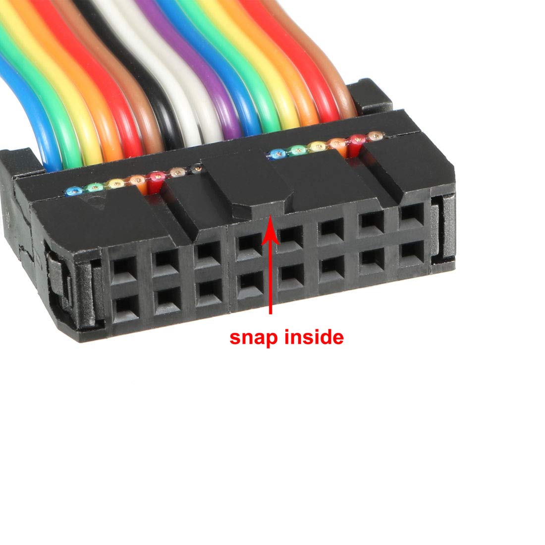 sourcing map IDC Rainbow Wire Flat Ribbon Cable 16 Pins 48cm Length 2.54mm Pitch Type-B, Multicolor - Image 4