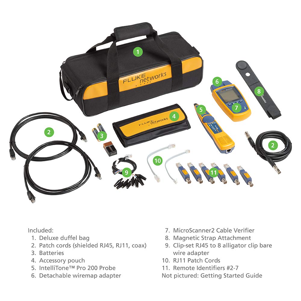 Fluke Networks MS2-KIT Network Cable Tester Kit with Probe, black / black, MS2-KIT w/Tone and Probe - Image 4
