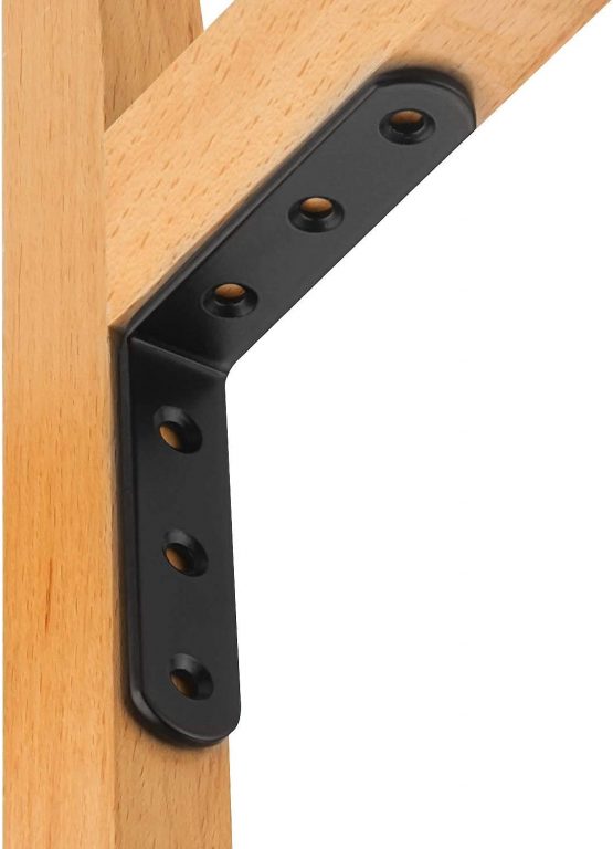 STARVAST Black Shelf Bracket, 20 Pcs Wall Shelf Bracket L Shape Right Angle Corner Bracket 80mm x 80mm x 3mm Metal Wall Support Corner Brace - Image 3