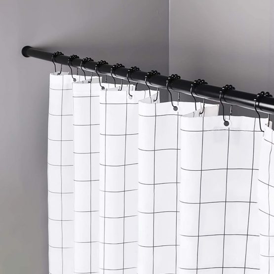 Ulable 24 Pack Shower Curtain Hooks Rings Roller Balls Shower Rings Stainless Steel Metal Rust Free. （Black） - Image 2
