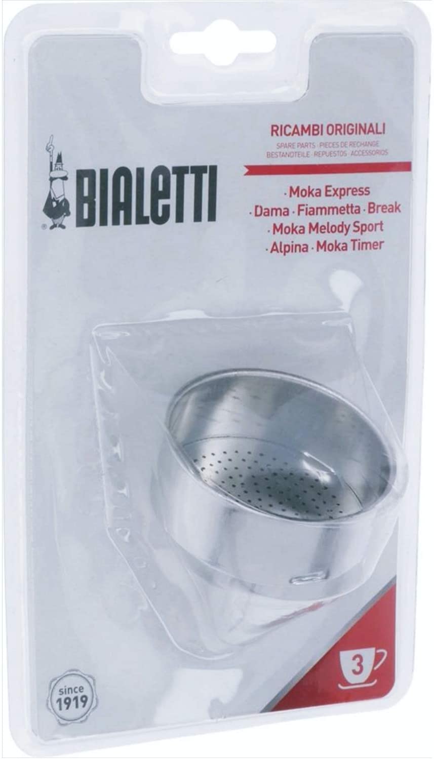 Bialetti La Cafetiere compatible with Filter Funnel To Suit- Moka Dama 3 Cup, Part, Silver, 12 x 7,5 x 19,5 cm