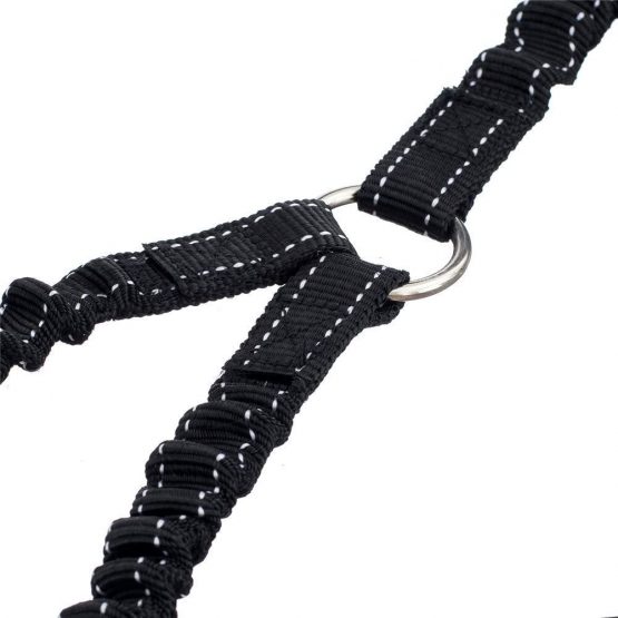 STGOOD Heavy Duty Sturdy 3 Way Nylon No Tangle Dog Pet Coupler Leash Reflective, Adjustable No Pull Elastic Three Way Dog Trainnig Coupler Black (For Three Dogs) - Image 2