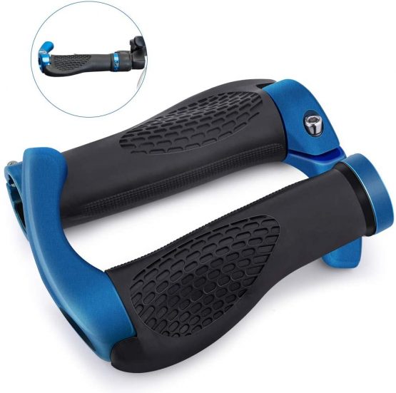 CHUER Bicycle Handlebar Grips, Ergonomic Design Non-Slip Soft Rubber,Cycling Mountain Bike Road Bike MTB BMX Bike Handlebar Grips With Bar Ends Horns,Comfortable Protector,Suitable for 22.2mm