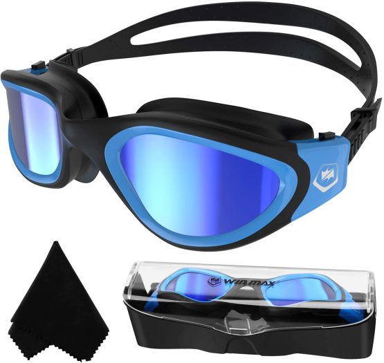 Adult Swimming Goggles,Polarized Open Water Goggles Swimming Anti Fog UV Protection No Leakage Clear Vision Easy to Adjust for Adults Men Women Teenagers