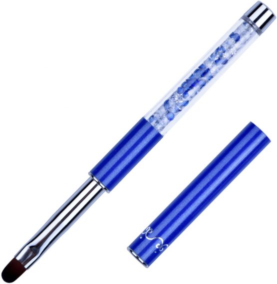 1Pc Oval UV Gel Nail Brush Rhinestone Handle Professional Nail Art Tools Size 8