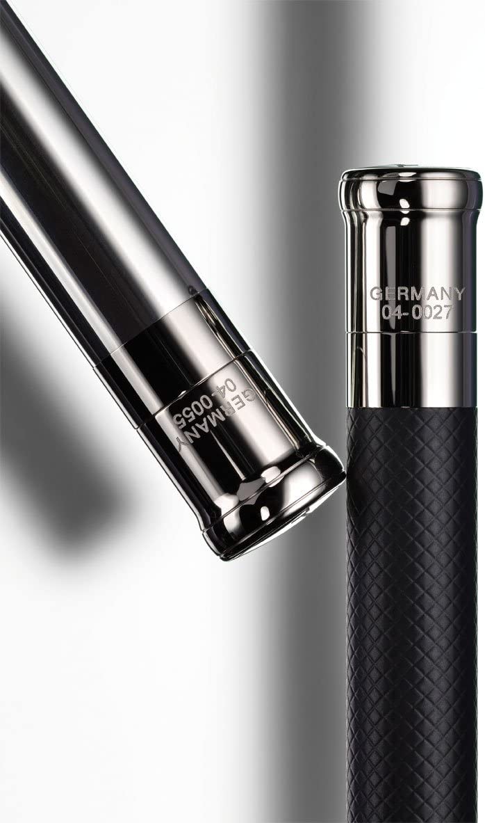 Otto Hutt Design 04 Fountain Pen Square Guilloche Matt Black - Fine - Image 4