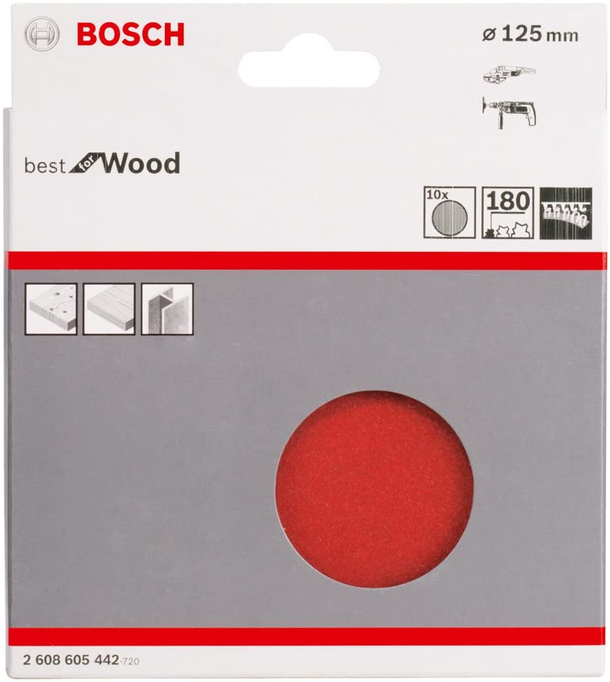 Bosch 2608605442 Angle Grinding Disc 125 mm Grit 180 Pack of 10, 10 Pezzi - Image 2