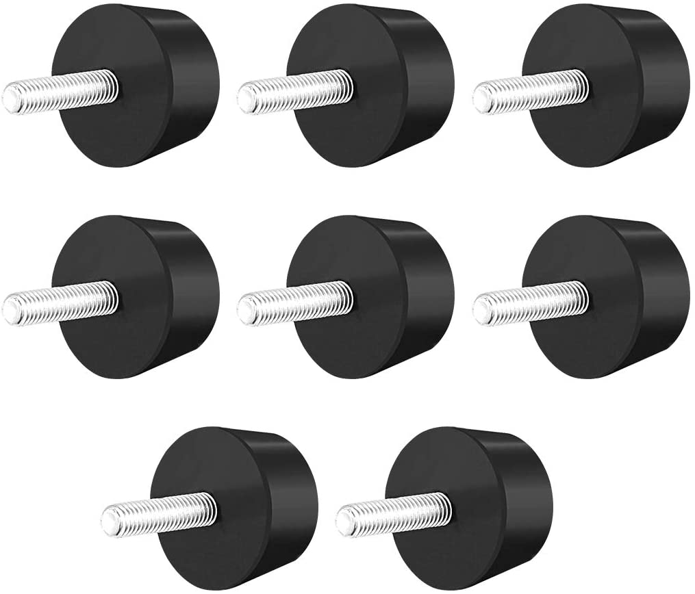 sourcing map 38 x 20mm Conical Rubber Mount,Vibration Isolators,Shock Absorber with M8 x 30mm Threaded Studs 8pcs