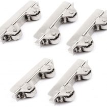 sourcingmap 5 Pcs Silver Tone Wheel Sliding Wardrobe Glass Window Door Roller