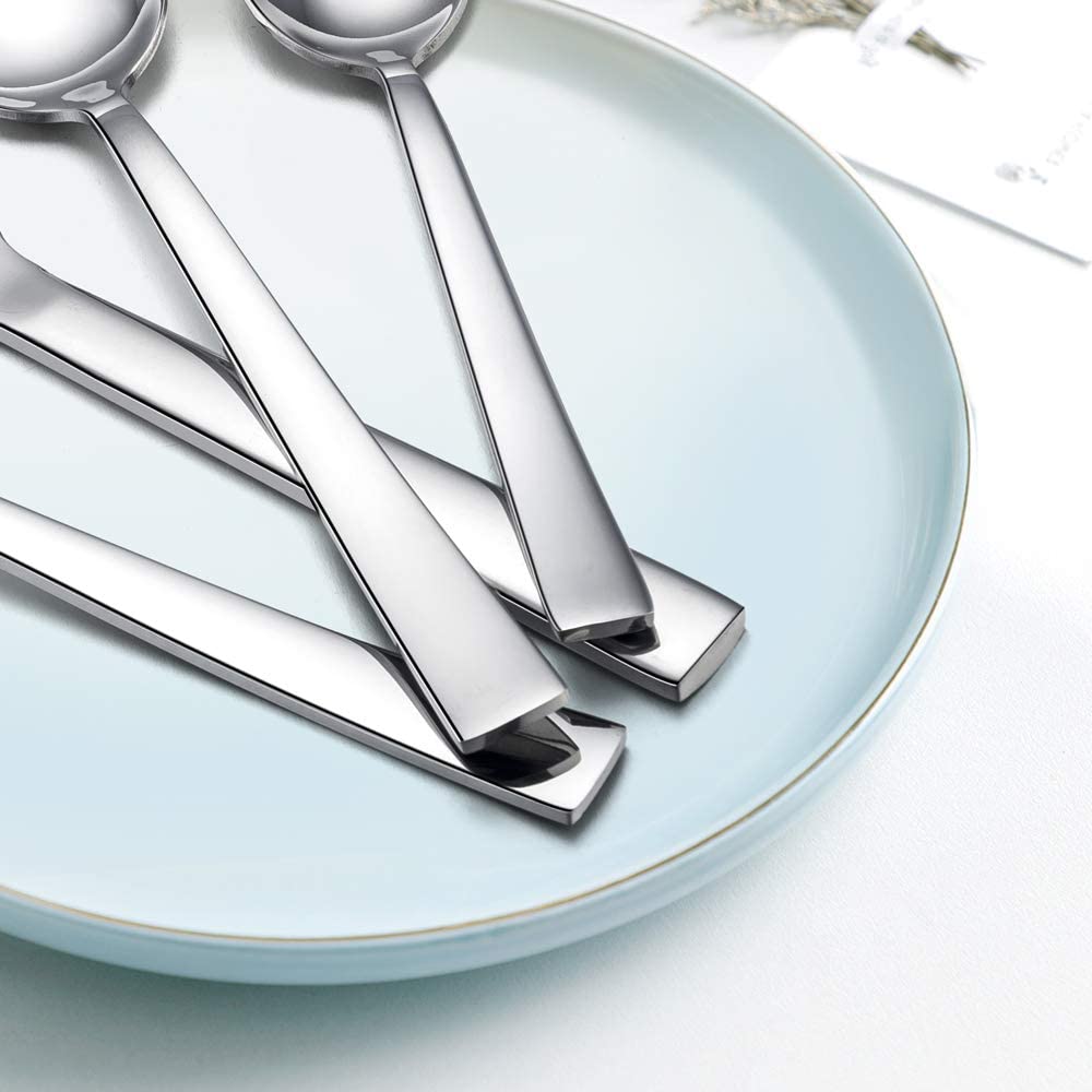 Cutlery Set, Stainless Steel 24 Piece Flatware Silverware Set for 6, Knife Fork Spoon Set Ideal for Home/Camping/Party - Image 3