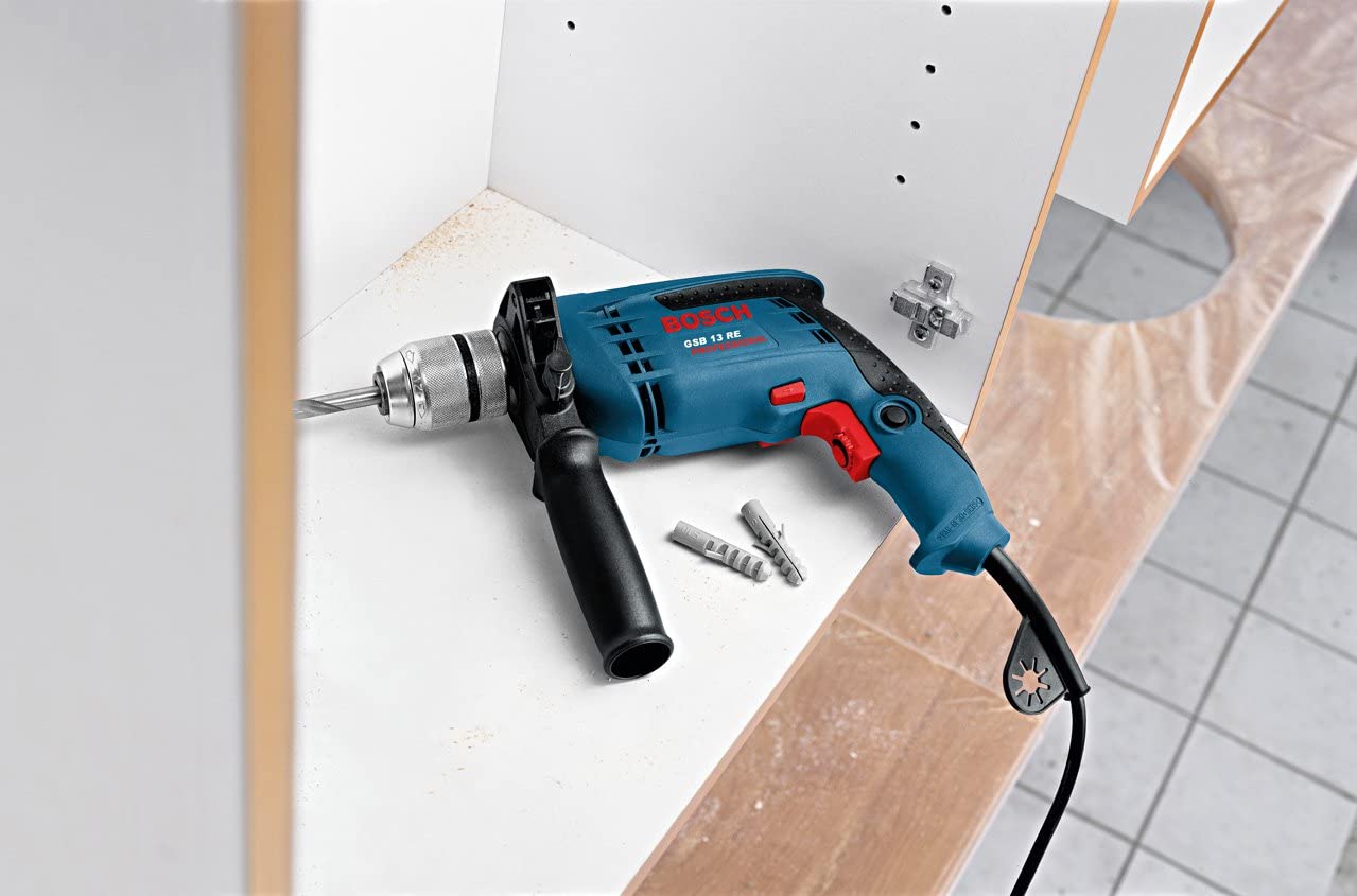 Bosch Professional Corded Impact Drill GSB 13 RE (240V, 600W, incl. Depth stop 210 mm, Keyless chuck 13 mm) - Image 3