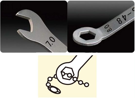 8-in-1 Super Slim/Thin Spanner Set (Low Profile,only 1.5mm Thick), Stainless Steel. ENGINEER ts-04 - Image 3