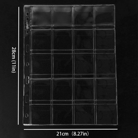 Uncle Paul Coin Collecting Pages 5 Sheets 20 Pockets Standard 9Hole Coin Pocket Inserts Collecting Sleeves for Coins CS03520 - Image 2