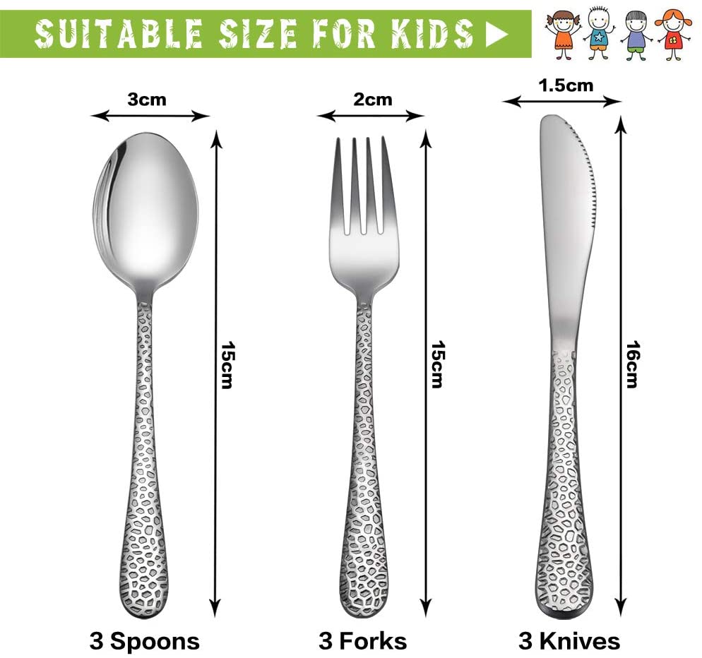 9 Piece Kids Cutlery Sets, Stainless Steel Child Toddler Flatware Silverware Set - Image 2