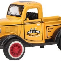 Pickup Truck Toy, Classic Diecast Car Vehicle Toys Pull-Back Cars Model with Lights and Sounds Gift for Kids Children(Yellow)
