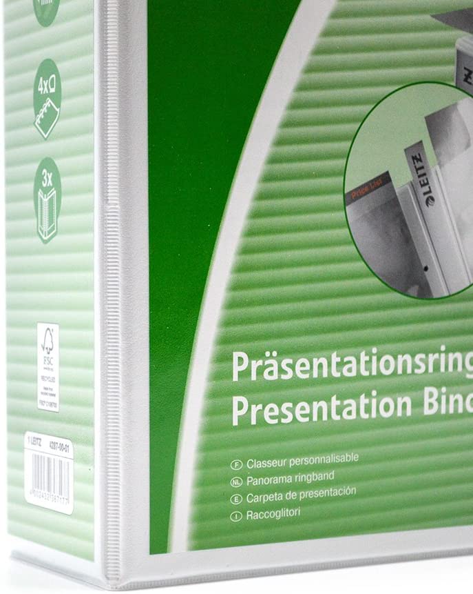 Leitz 42870001 A4 Presentation Ring Binder with Pouches and 4 Rings 50 mm Width White Polypropylene, 4 D-Ring - Image 3