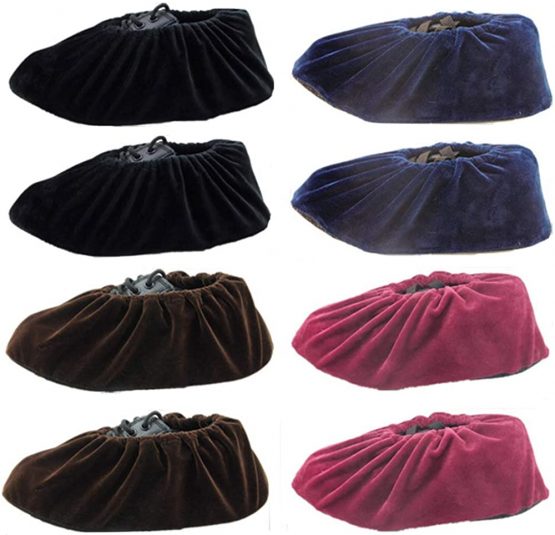 Nuluxi Dust Free Breathable Shoe Covers Flannel Shoe Covers for Household Household Indoor Non-slip Overshoes Suitable for Household Dust-free Workshop House-cleaning Bathroom and Kitchen（4 Pairs）