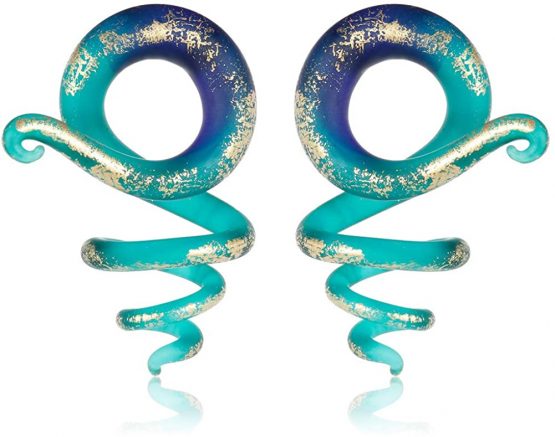 COOEAR 2PC Glass Ear Tapers Plugs 6mm to 10mm Handmade Hanger Gauges Piercing Jewelry Set - Image 2