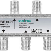 Axing BVE 40-01 4-way CATV DVB-T Splitter (5-1006 MHz) metal housing f-connectors