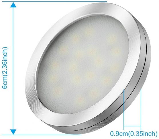 Vlio Under Cabinet Light Kit, LED Puck Lights, 7.5W, 750LM, Warm White, Display Cabinet Lighting, Disc Light for Kitchen, Closet, Counter, Cupboard, Shelf, Wardrobe and More, Set of 3 - Image 4