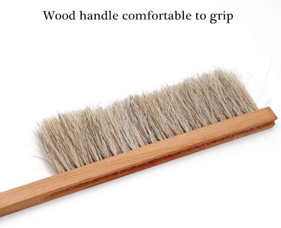 BR TOOL Bee Hive Brush Double Rows Natural Horse Hair Bee Brush with Wooden Handle Soft Bristle Beekeeper Cleaner Tool Bee Sweep Brush Beekeeping Equipment(Horse Hair) - Image 4