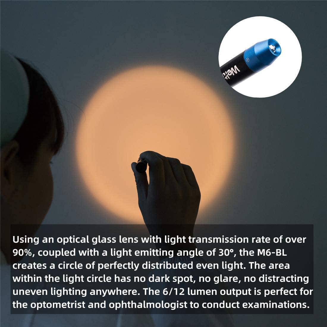 Weltool M6-BL Pen Light, LED and Xenon Dual Light Source Penlight with Clip for Close Inspection Observation,2 AAA - Image 4