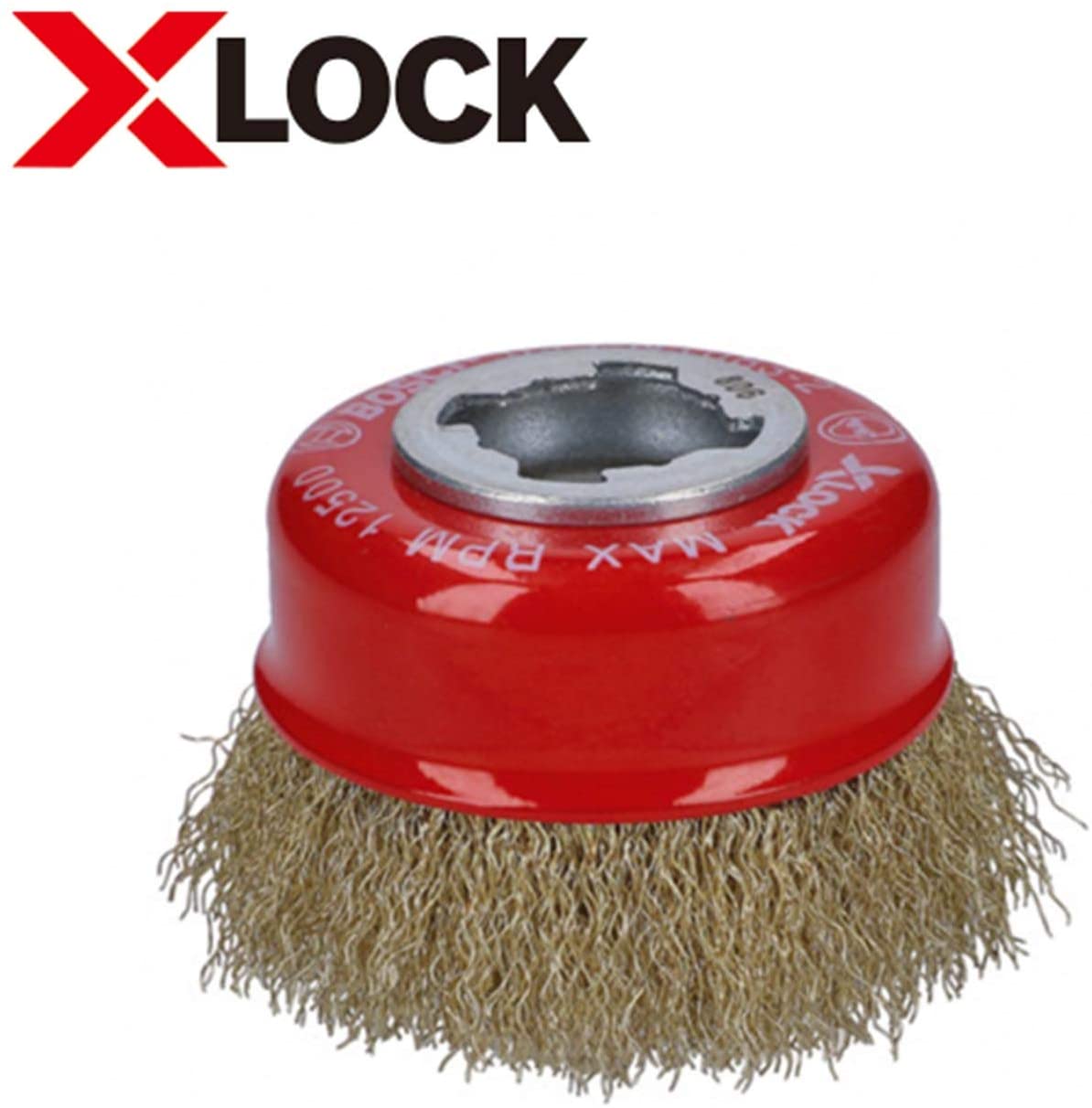 Bosch Professional 2608620730 Crimped Cup Brush (for Metal, XLOCK