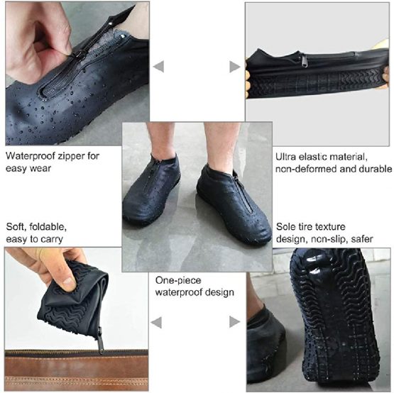 Shoes Cover, Waterproof Shoes Cover Silicone, Non - Slip Overshoes, Reusable Waterproof Shoes Covers Rain Boots, Suitable for Rainy, Snowy Days - Image 2