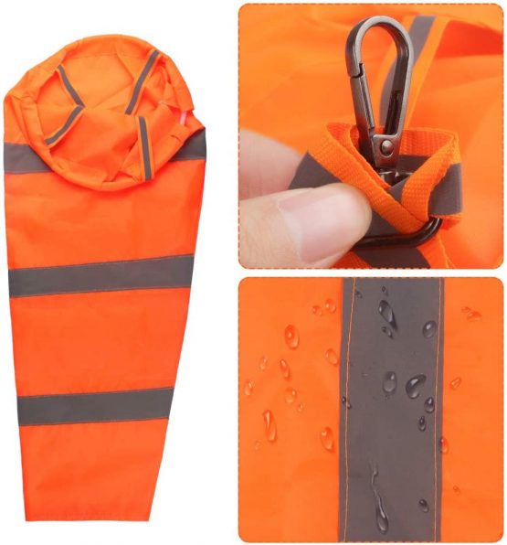 Dadabig 2PCS Windsock Wind Measurement Sock, Orange Airport Windsock with Reflective Belt 2 PCS Outdoor Wind Measurement Sock Bags + 5PCS Dual Swivel Clips for Wind Direction Measurement, 80cm/30inch - Image 4
