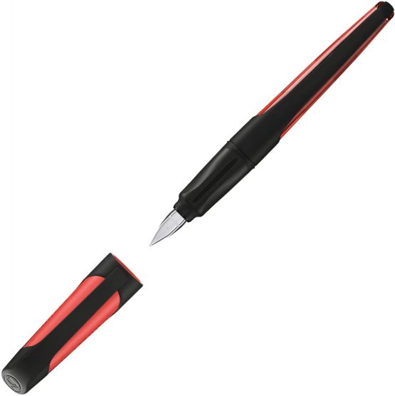 Ergonomic School Fountain Pen - STABILO EASYbuddy A Nib Black/Coral - Image 3