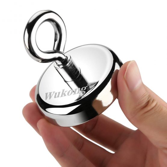 Wukong Round Neodymium Eyebolt Magnet, Pulling Force 330LB(150KG) Fishing Magnet,Super Power N52,Diameter x 60mm Thick x 15mm for Salvage,Fishing,Sciences, Industry - Image 4