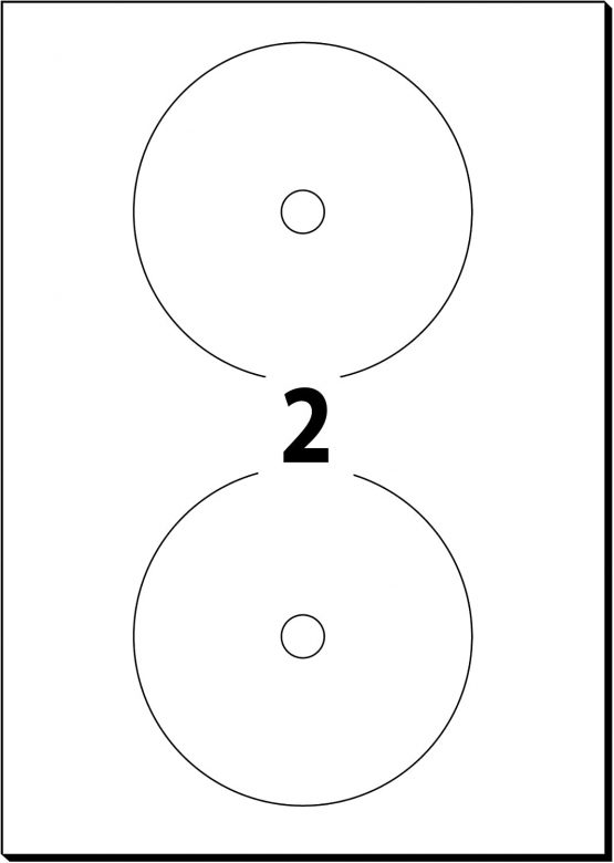 SIGEL LA505 Universal CD/DVD Labels with centering aid, Ø 11.7 cm (center Ø 1.7 cm), 50 lbl = 25 sheets, white - Image 3