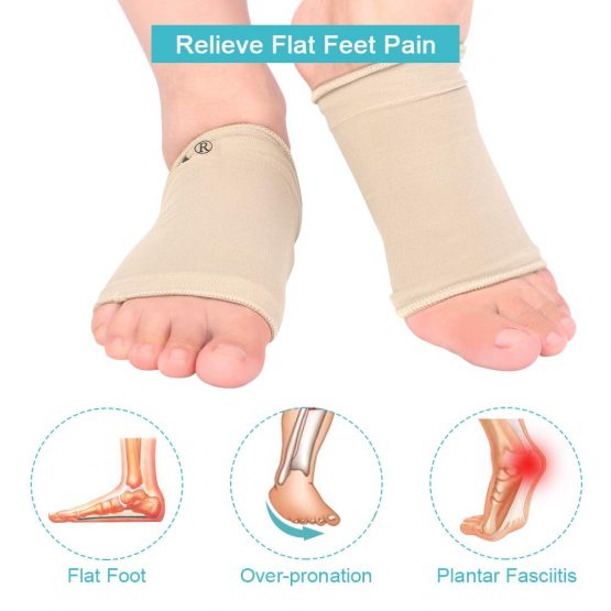 Compression Arch Support Brace And Gel Arch Support Sleeves, Arch Support Socks, Soft Arch Supports with Gel Cushions for Plantar Fasciitis, Flat Feet, High Arches, Men and Women, 2 Pairs - Image 4
