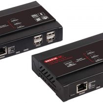 TreasLin 4K HDMI KVM USB Extender, KVM Over TCP/IP Over CAT5e/ CAT6, One to Many POE-328ft(100m), Receiver with USB 2.0 port4 Supper HD Lossless Ultralow Latency Audio/Video KVM Extender(TSV563)