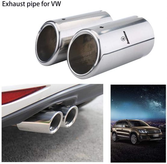 Exhaust Tail Pipe, 1 Pair 67mm Stainless Steel Exhaust Pipe Ends Car Exhaust Tail Pipe Muffler Tip Replacement - Image 3