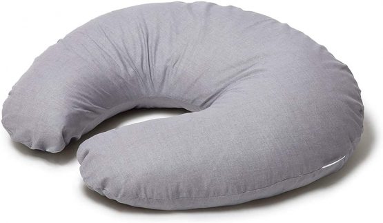 Niimo Nursing Pillow Breastfeeding Baby Maternity Pillow + Pillow Cover 100% Cotton Removable-Washable Inner Filling Polyester Fiber Multifunctional for Mom and Baby (Gray and White Stars)