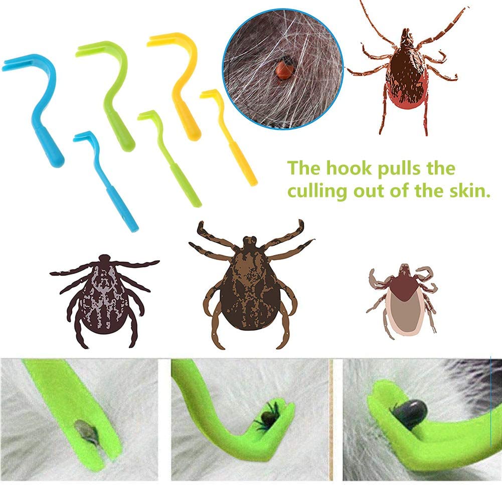 BETOY Three pairs Tick Remover Hooks Removing Ticks Bees Injection from