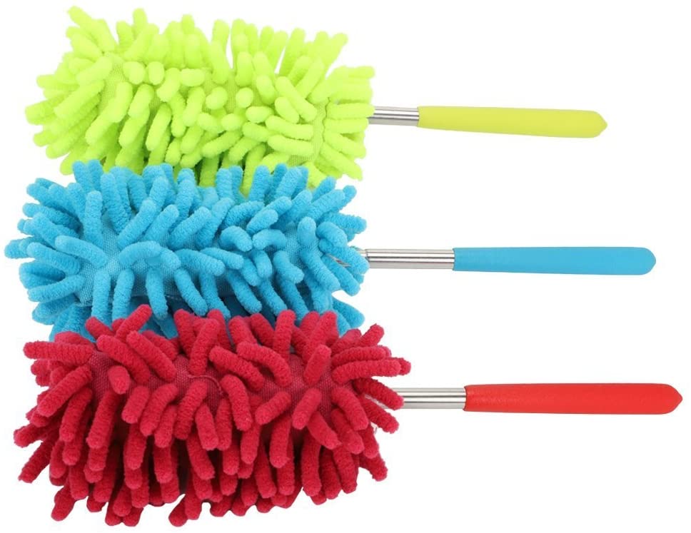 KissDate Microfiber Extendable Hand Dusters Washable Dusting Brush with Telescoping Pole for Cleaning Car Computer - Image 2