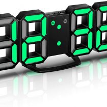 CENTOLLA 3D LED Digital Alarm Clock,Wall Clock, Digital Clock, Timorn 3D LED Alarm Clock with 3 Adjustable Brightness Levels Dimmable Nightlight Snooze Function for Home Kitchen Office