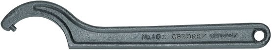 GEDORE Hook Spanner with pin, for Capstan Nuts, AF 45-50 mm, Tip Dia. 8 mm, Ratchet Spanner, 40 Z 45-50