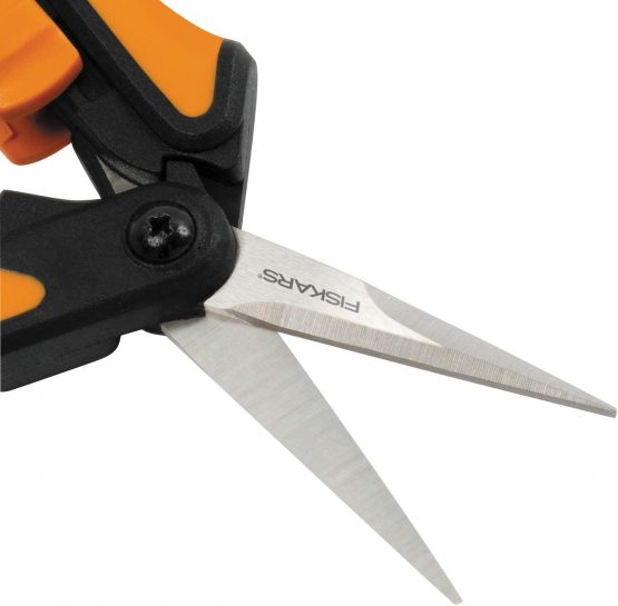 Fiskars Solid Snip Pruning Microtip SP13, Length: 21,5cm, High-Quality Steel Blades/Plastic Handle, Black/Orange, 1051600 - Image 3