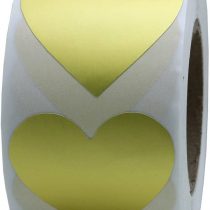 Hybsk Color Coding Dot Labels 30mm Love Heart Stickers (Gold)