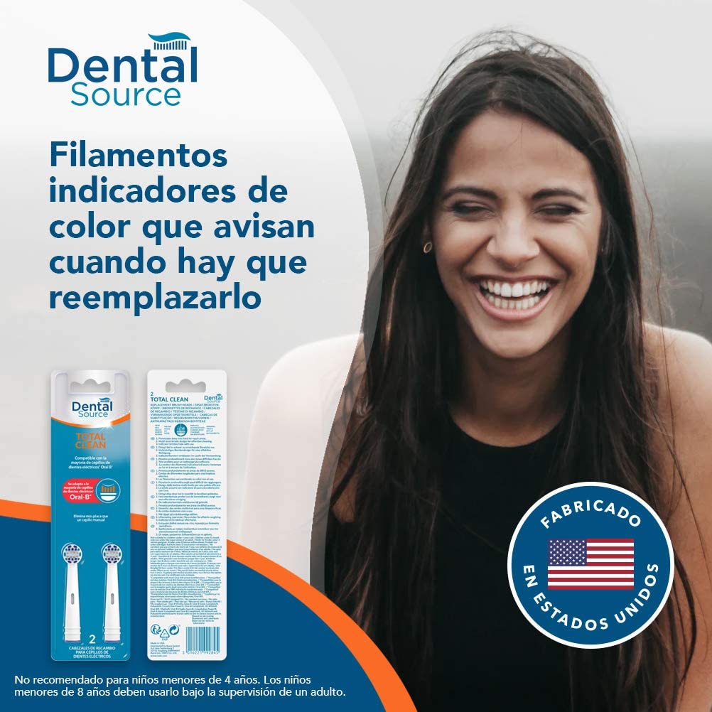 Dental Source Dental Source Total Clean Pack of 2 Replacement Heads Compatible with Oral-B Pack of 2 60 g - Image 3